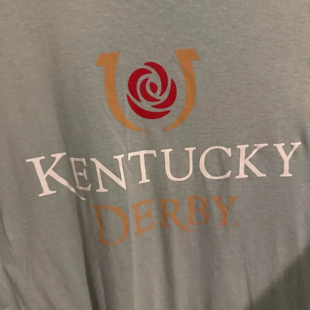 Kentucky Derby tee mens XL blue graphic short sleeve souvenir horseracing